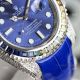 New Rolex Submariner Blue Dial Blue Leather Strap Rolex Rainbow Bezel High Quality Replica Watches 40mm (7)_th.jpg